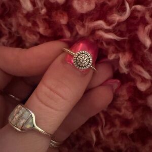 Pandora Silver Sparkling Cluster Ring